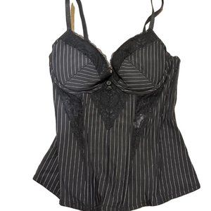 H&M Black Pinstripe Bustier - Size 8
